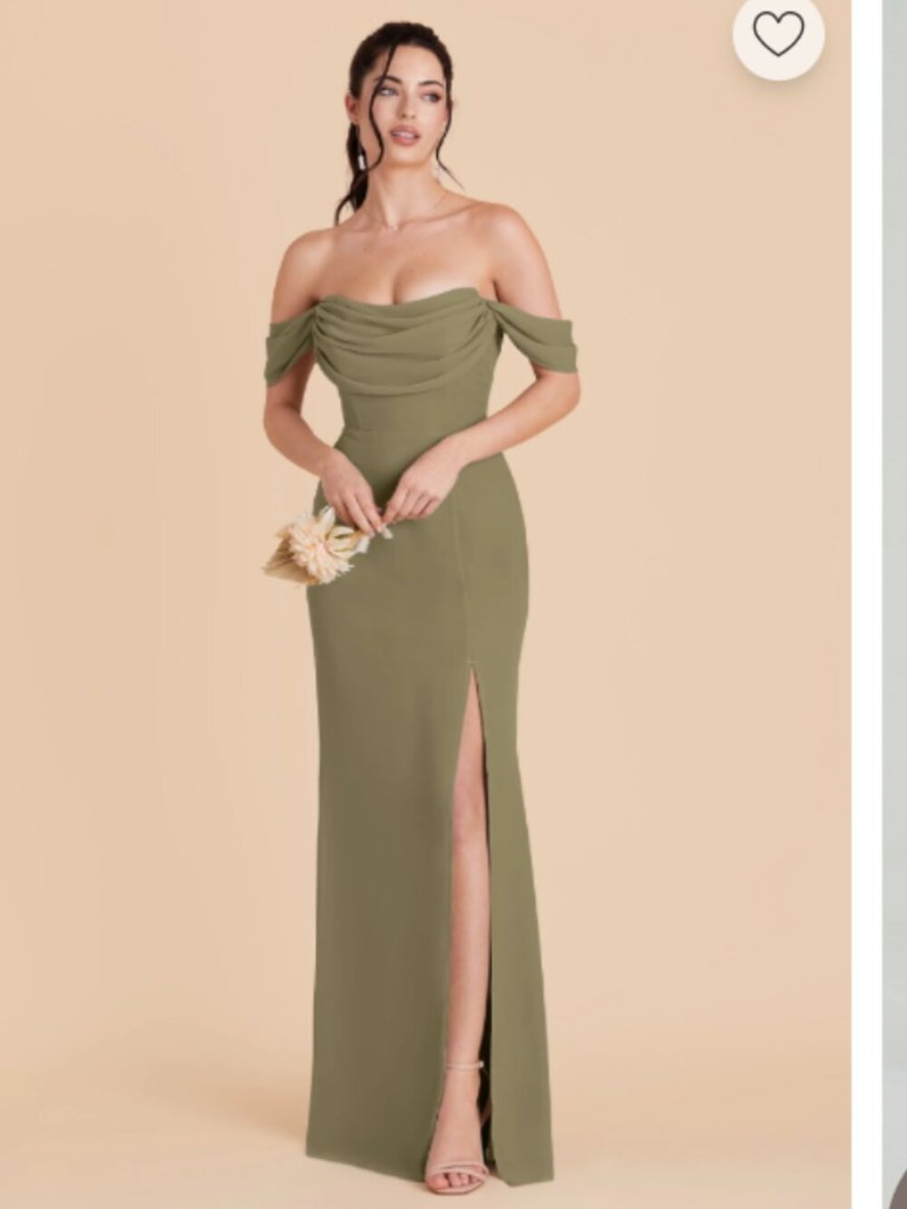 NWT Birdy Grey Mira Olive Green Chiffon Bridesmaid Dress Size 1X NEW As Is